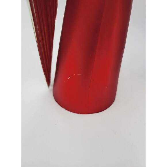 Lot Of 2 Plastic Silver Tone Angel Figurines Red & Blue Table Decorations 12" - Picture 6 of 13